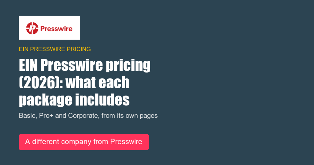 EIN Presswire pricing (2026): what each package includes. Presswire guide.