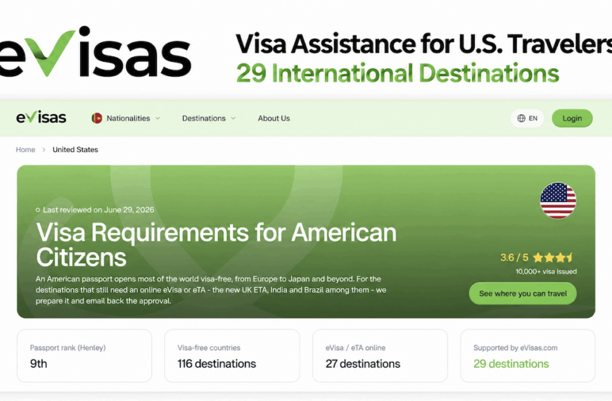 eVisas.com Expands Digital Visa Assistance for U.S. Travelers to 29 Destinations