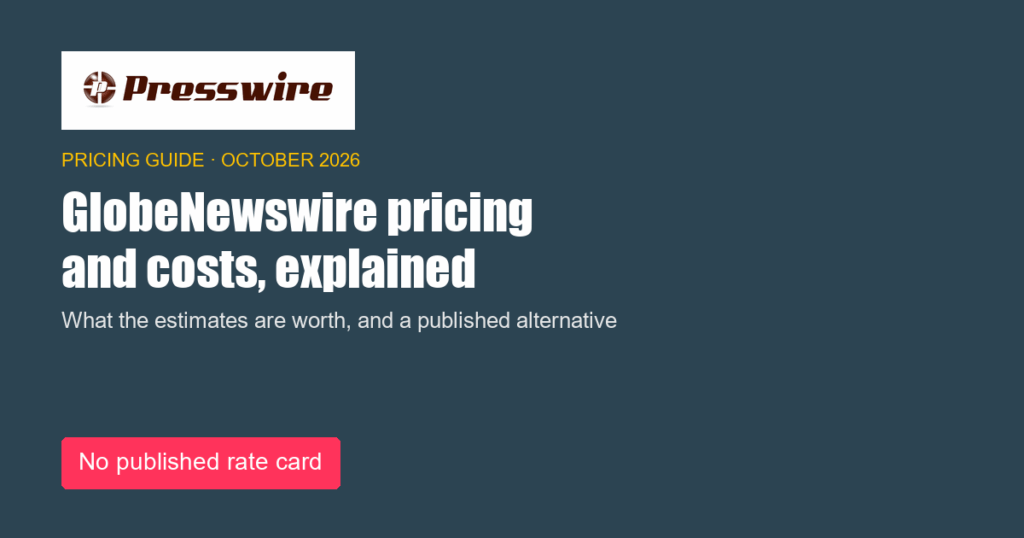 GlobeNewswire pricing and costs, explained. Presswire pricing guide, October 2026