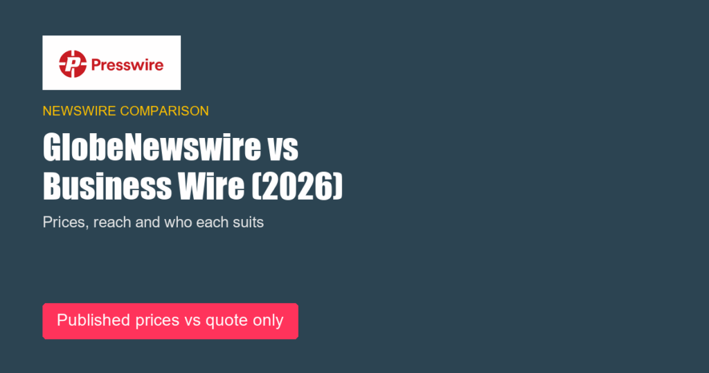 GlobeNewswire vs Business Wire (2026): prices, reach and who each suits. Presswire guide.